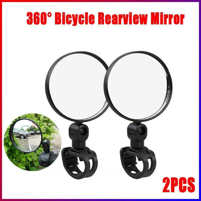 2pcs 360° Bike Bicycle Cycling Rear View Mirror Handlebar Safety Flexible AU - Aimall