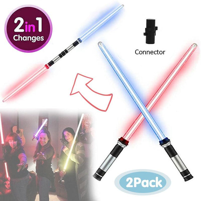 Saber Sword Toys 2 Pcs Flashing Led Star Wars Lightsaber Kids Gift Aimall
