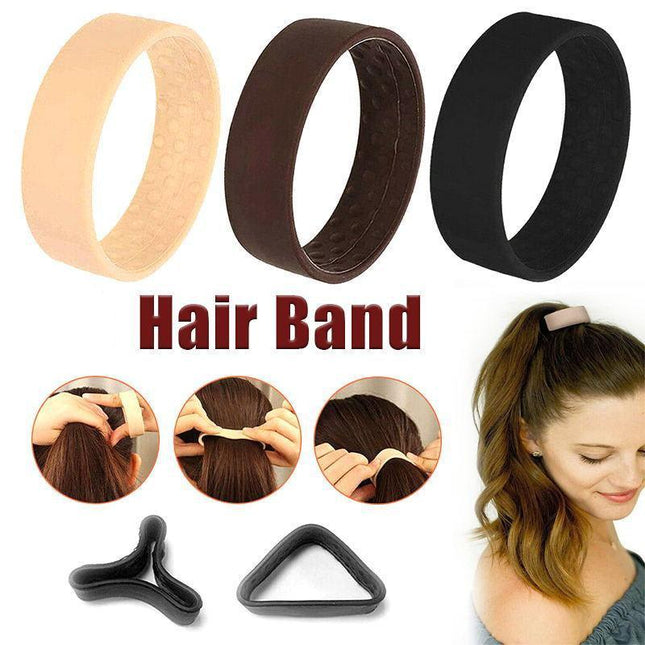 Foldable One Wide Pony Band Clip Pony Hair Band O-Tie Band Fashion ( Upto 3PCS ) - Aimall