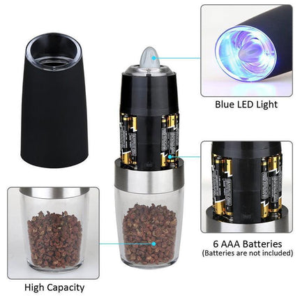 Automatic Gravity Electric Salt Or Pepper mill Grinder LED Battery-Operated AU - Aimall