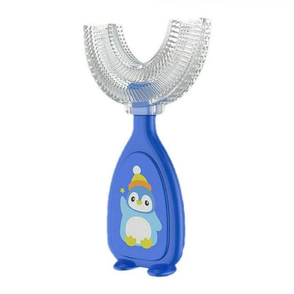 Children U Shaped Toothbrush Soft Silicone Brush Head 360° Oral Teeth Cleaning - Aimall