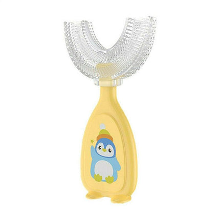 Children U Shaped Toothbrush Soft Silicone Brush Head 360° Oral Teeth Cleaning - Aimall