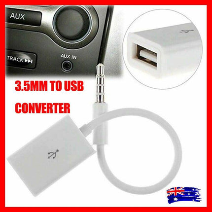 Male Cable Plug AUX Jack 3.5mm Audio to USB 2.0 Female Converter Cord Play MP3AU - Aimall
