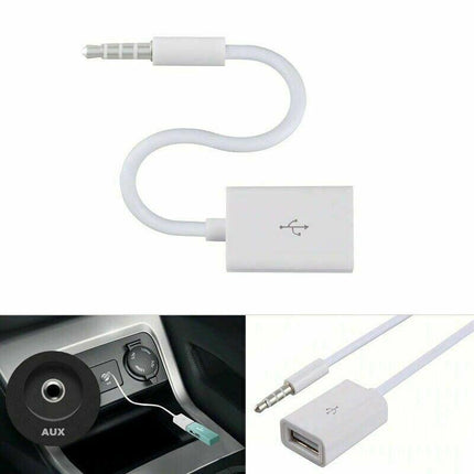 Male Cable Plug AUX Jack 3.5mm Audio to USB 2.0 Female Converter Cord Play MP3AU - Aimall