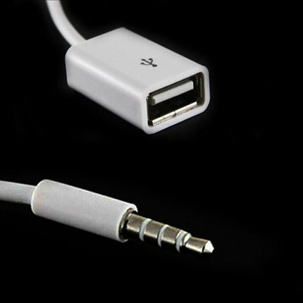 Male Cable Plug AUX Jack 3.5mm Audio to USB 2.0 Female Converter Cord Play MP3AU - Aimall
