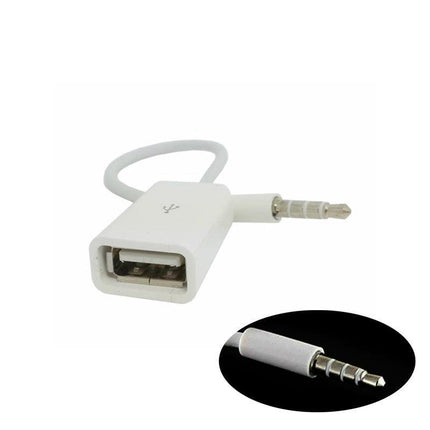 Male Cable Plug AUX Jack 3.5mm Audio to USB 2.0 Female Converter Cord Play MP3AU - Aimall