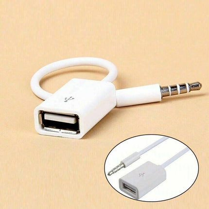 Male Cable Plug AUX Jack 3.5mm Audio to USB 2.0 Female Converter Cord Play MP3AU - Aimall