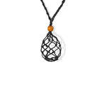 Empty Stone Holder Necklace Crystal Quartz Gemstone Cage Rope Cord Pendant DIY - Aimall