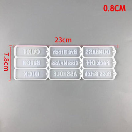 Letters Keychain Resin Epoxy Casting Mold Earring Pendant Mould Craft Silicone - Aimall