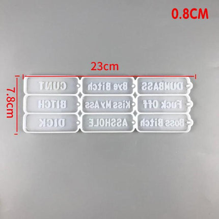 Letters Keychain Resin Epoxy Casting Mold Earring Pendant Mould Craft Silicone - Aimall