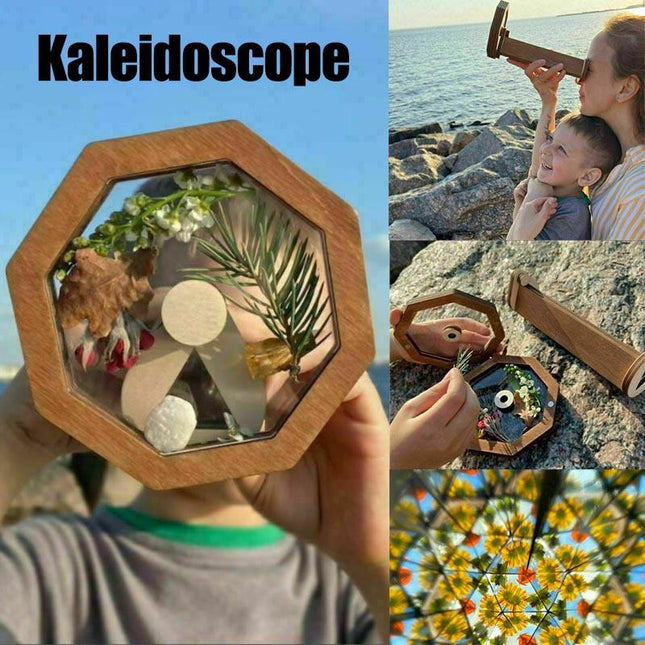 Kaleidoscope Kit Handmade Wood DIY Kaleidoscope Kids Toddler Outdoor Toys Gifts - Aimall