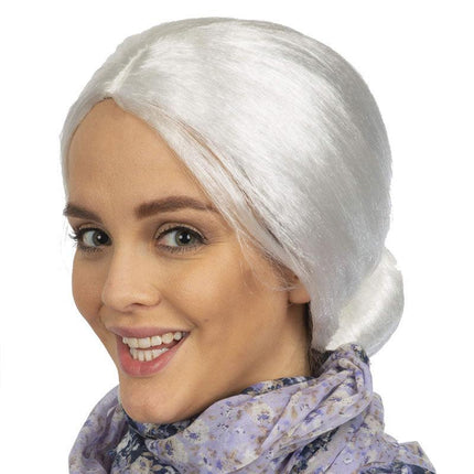 1X Grandma Wig Old Lady Woman White Granny Mother Dress Up Costume Part AU Stock - Aimall