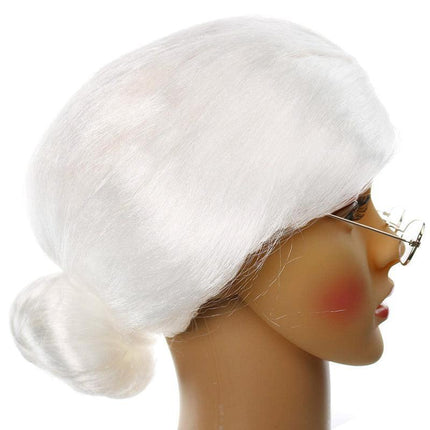 1X Grandma Wig Old Lady Woman White Granny Mother Dress Up Costume Part AU Stock - Aimall