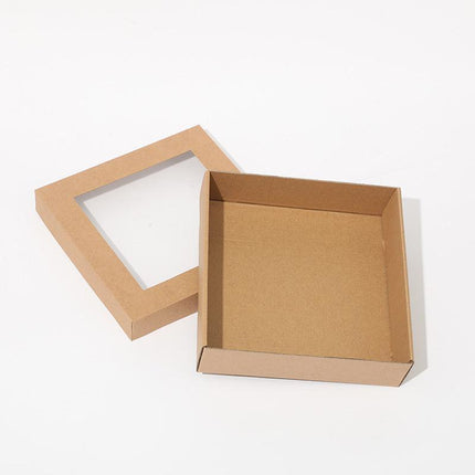 Cardboard Paper Catering Grazing Boxes/Trays 10, 20Pk Kraft W/Windows Disposable - Aimall
