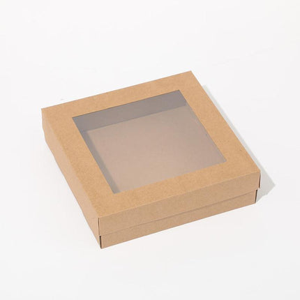 Cardboard Paper Catering Grazing Boxes/Trays 10, 20Pk Kraft W/Windows Disposable - Aimall