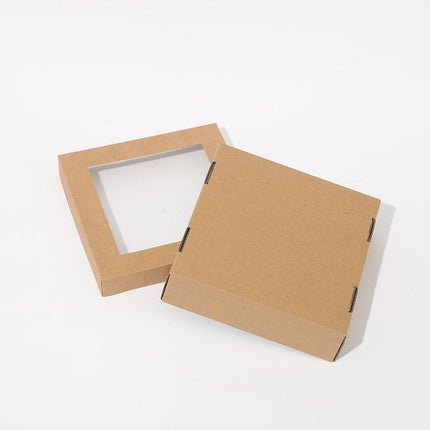 Cardboard Paper Catering Grazing Boxes/Trays 10, 20Pk Kraft W/Windows Disposable - Aimall