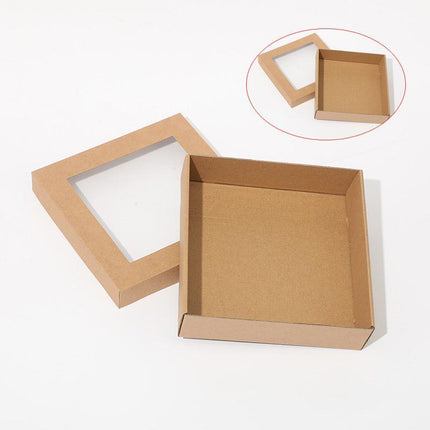 Cardboard Paper Catering Grazing Boxes/Trays 10, 20Pk Kraft W/Windows Disposable - Aimall