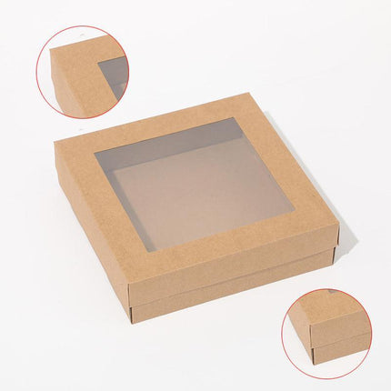 Cardboard Paper Catering Grazing Boxes/Trays 10, 20Pk Kraft W/Windows Disposable - Aimall