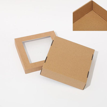 Cardboard Paper Catering Grazing Boxes/Trays 10, 20Pk Kraft W/Windows Disposable - Aimall