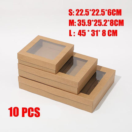 Cardboard Paper Catering Grazing Boxes/Trays 10, 20Pk Kraft W/Windows Disposable - Aimall