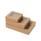 Cardboard Paper Catering Grazing Boxes/Trays 10, 20Pk Kraft W/Windows Disposable - Aimall