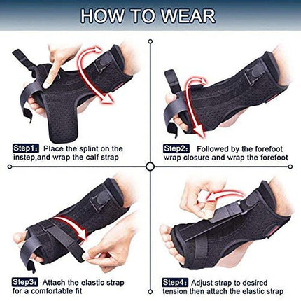 Women Men Adjustable Plantar Fasciitis Night Splint Foot Drop Support Brace Belt - Aimall