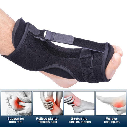 Women Men Adjustable Plantar Fasciitis Night Splint Foot Drop Support Brace Belt - Aimall