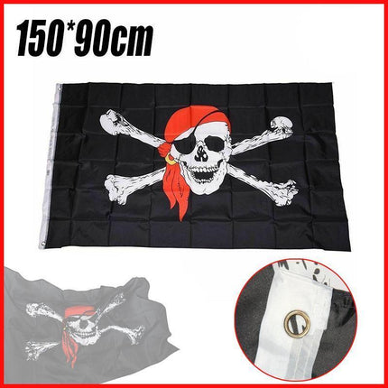 90X150cm Large Pirate Flag Jolly Roger Skull & Crossbone Flags Party Accessory - Aimall