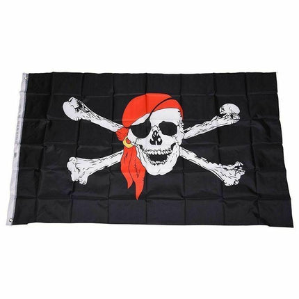 90X150cm Large Pirate Flag Jolly Roger Skull & Crossbone Flags Party Accessory - Aimall