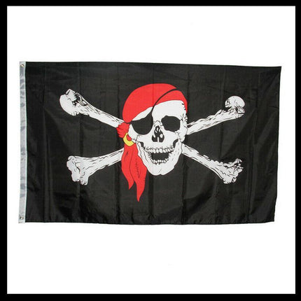 90X150cm Large Pirate Flag Jolly Roger Skull & Crossbone Flags Party Accessory - Aimall