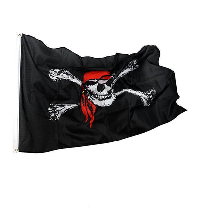 90X150cm Large Pirate Flag Jolly Roger Skull & Crossbone Flags Party Accessory - Aimall