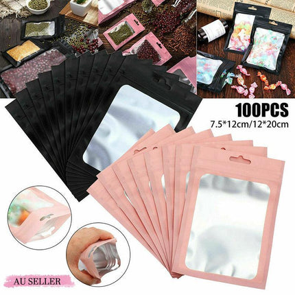 200X Matte Shiny Zip Lock Seal Bags Aluminum Foil Resealable Packing Bag Pouch - Aimall