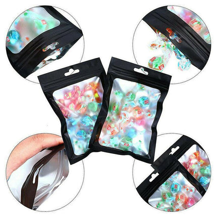 200X Matte Shiny Zip Lock Seal Bags Aluminum Foil Resealable Packing Bag Pouch - Aimall