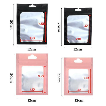 200X Matte Shiny Zip Lock Seal Bags Aluminum Foil Resealable Packing Bag Pouch - Aimall