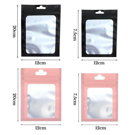 200X Matte Shiny Zip Lock Seal Bags Aluminum Foil Resealable Packing Bag Pouch - Aimall