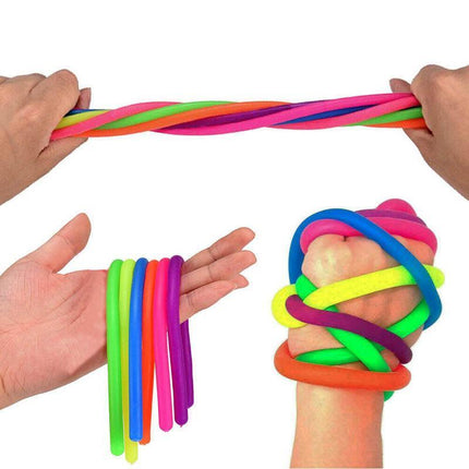 6 PCS Monkey Noodle Rainbow set Pop it Stretchy Fidget Toy Stress Sensory Relief - Aimall