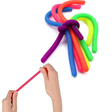 6 PCS Monkey Noodle Rainbow set Pop it Stretchy Fidget Toy Stress Sensory Relief - Aimall