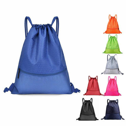 Backpack Sport Pack String Tote Gym Bag Cinch Sack School Drawstring Capacity AU - Aimall