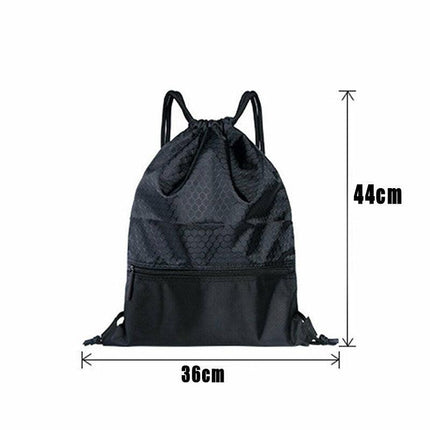 Backpack Sport Pack String Tote Gym Bag Cinch Sack School Drawstring Capacity AU - Aimall