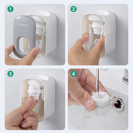 Ecoco Wall mount auto ands Free Toothpaste Dispenser Automatic Toothpaste Squeez - Aimall