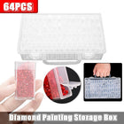 64 Grids Bottles Diamond Painting Storage Box Tool Art Nail Accessories Case Kit - Aimall