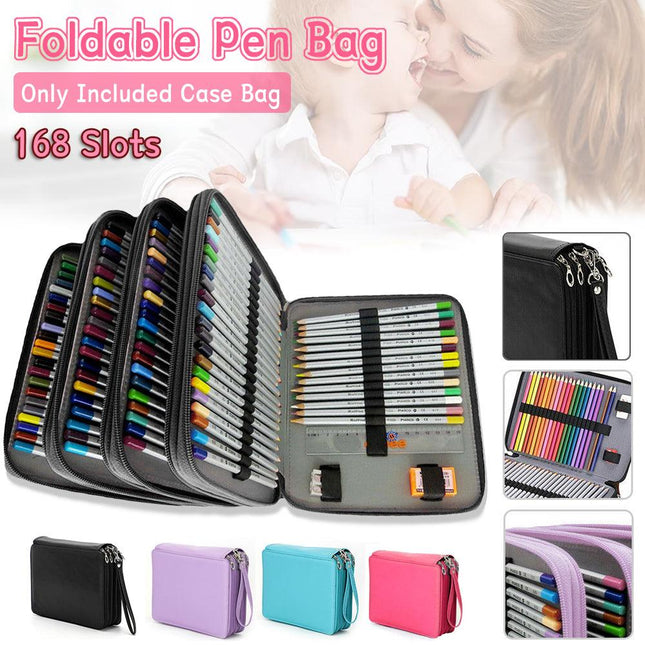 184 Slots Large Capacity Pencil Case Foldable Pen Bag Make Up Storage Organizer - Aimall