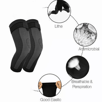AOLIKES Knee Compression Sleeve Gym Sports Leg Brace Support Joint Pain Relief - Aimall