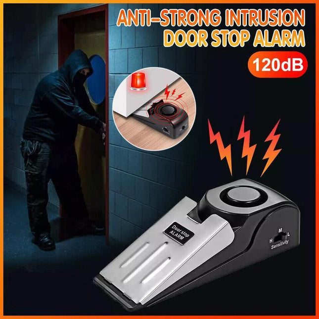 Home Security Wedge Door Stop Alert Detection Device Intruder Alarm Wireless AU - Aimall