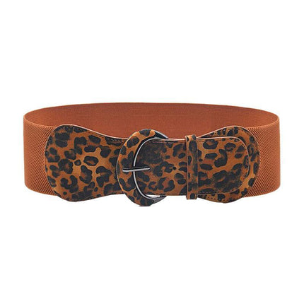 Women Ladies Faux Leather Wide Stretch Elastic Buckle Cinch Waist Wide Belt AU - Aimall