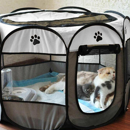 8 Panel Pet Tent Playpen Dog Cat Play Pen Bags Kennel Portable Puppy Crate AU - Aimall