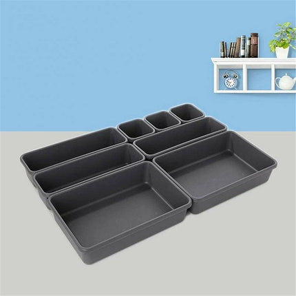 8pcs/set Drawer Desk Draw Cutlery Storage Tray Office/Home Kitchen Organizer Box - Aimall