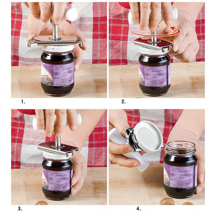 Stainless Steel Adjustable Twist Jar Opener Spiral Can Seal Lid Cap Remover AUS - Aimall