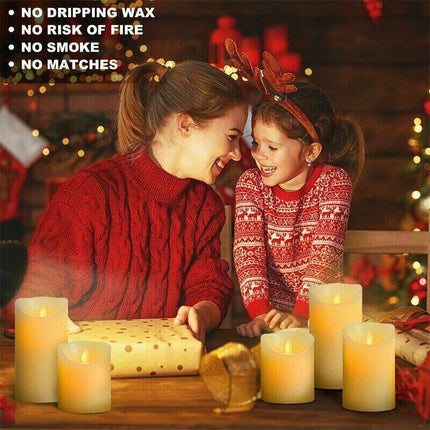 3X Flameless LED Candle WarmWhite Moving Dancing Wick Electic Candles Weding AU - Aimall