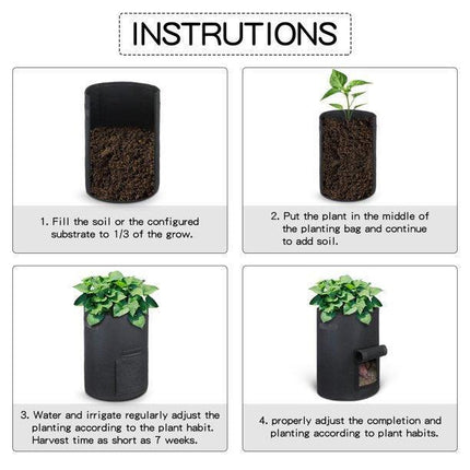 Potato Grow Planter Container Bag Pouch Root Plant Growing Pot Side Window GN AU - Aimall